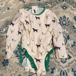 Southern Sass Smocks Kids Animal Print One Piece Swimsuit